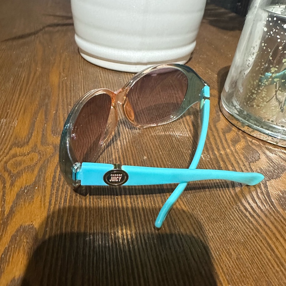 Juicy Couture Style Teal and Peach Sunglasses
